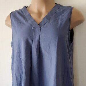 Dressy tank sz 1X slate blue EUC
